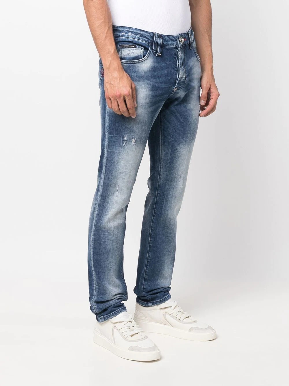 faded straight-leg jeans - 3