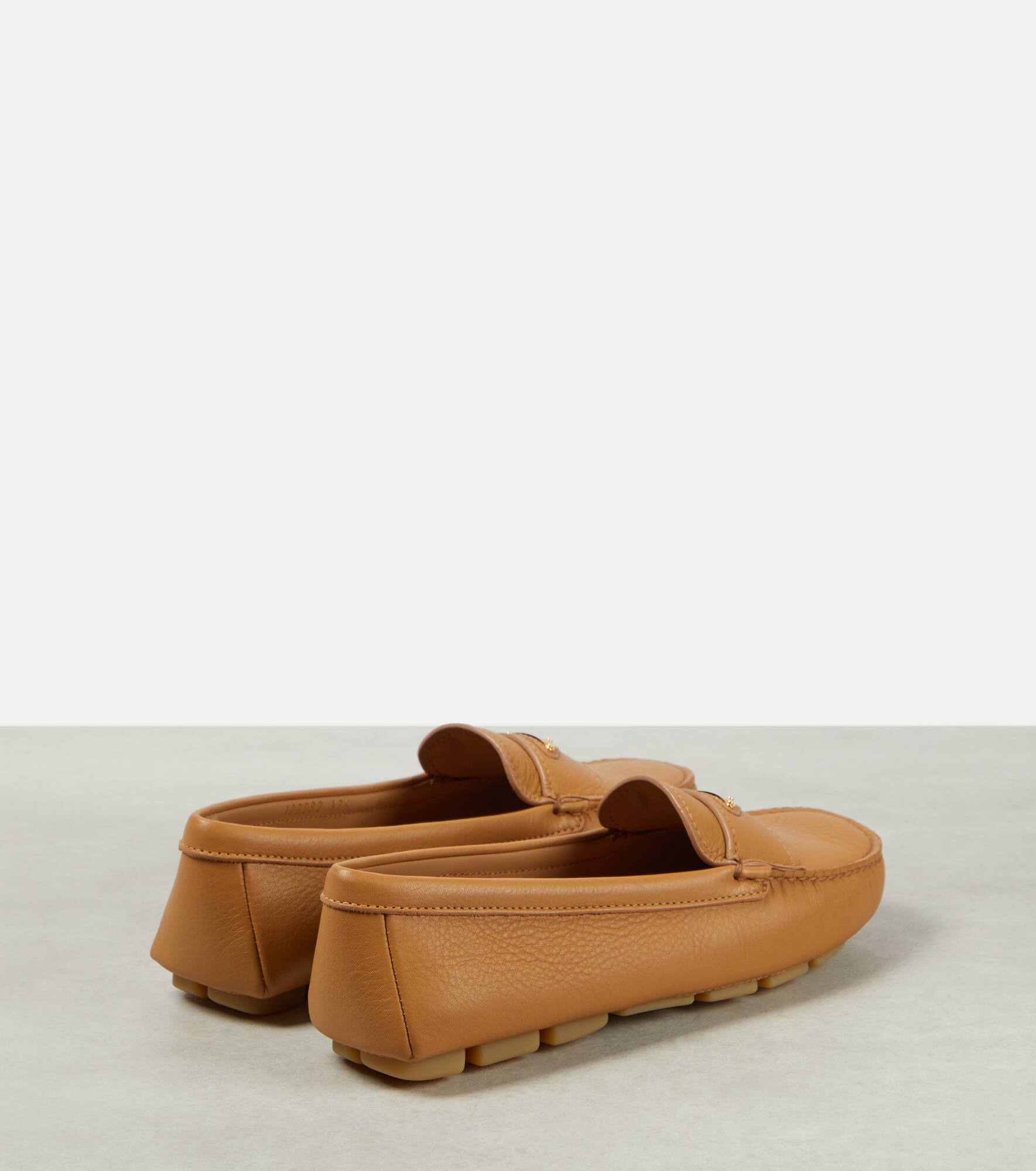 Logo leather moccasins - 3