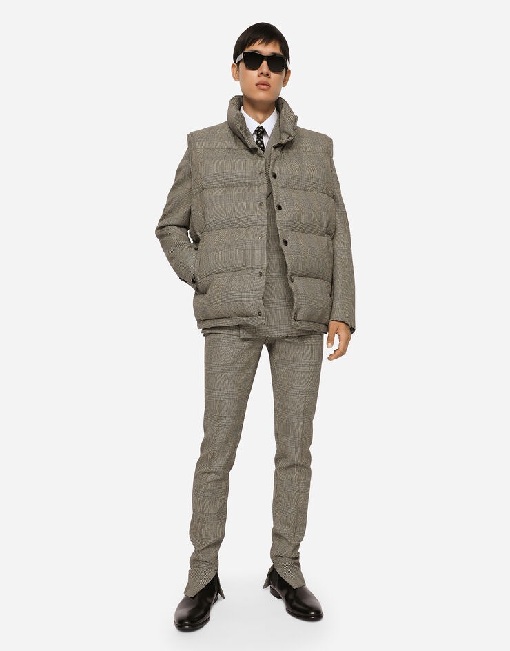 Quilted check wool vest - 3
