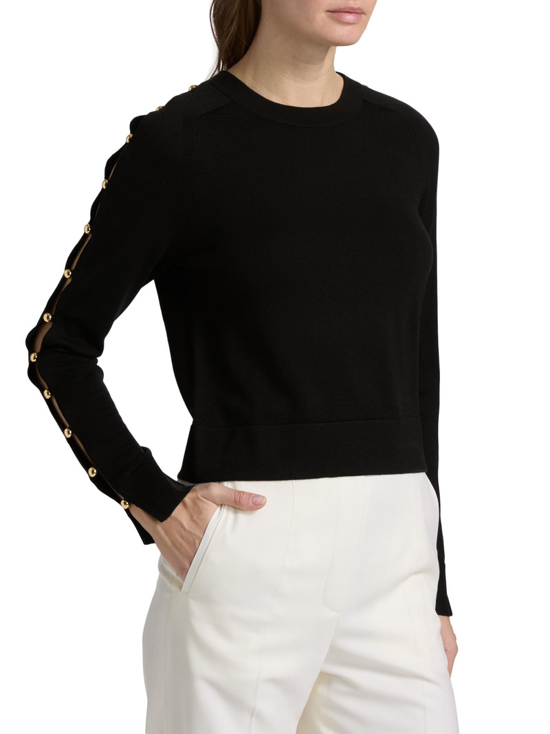 Women's Declan Studded Wool Top - Black 3