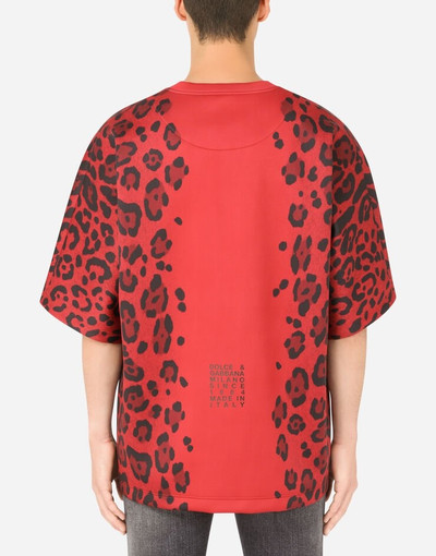 Dolce & Gabbana Technical jersey T-shirt with leopard print outlook