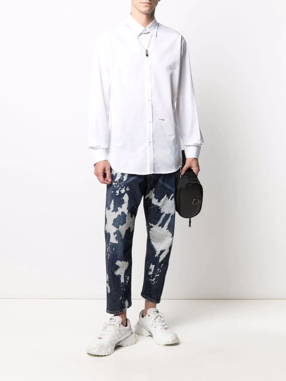 embroidered-logo detail shirt - 2