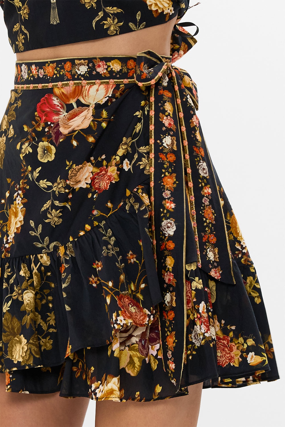 RUFFLE HEM WRAP SKIRT - 6