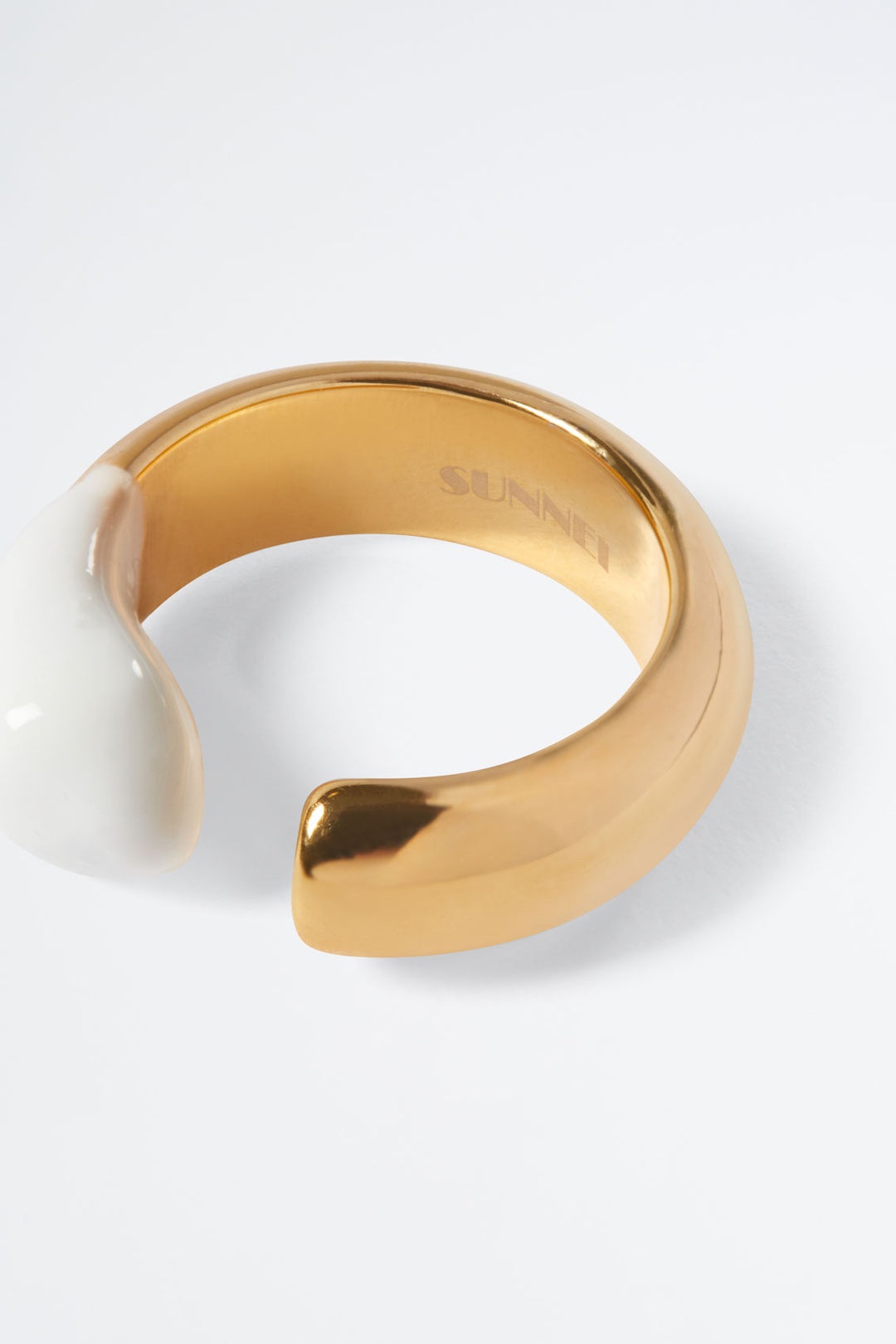 WHITE RUBBERIZED GOLD RING - 3