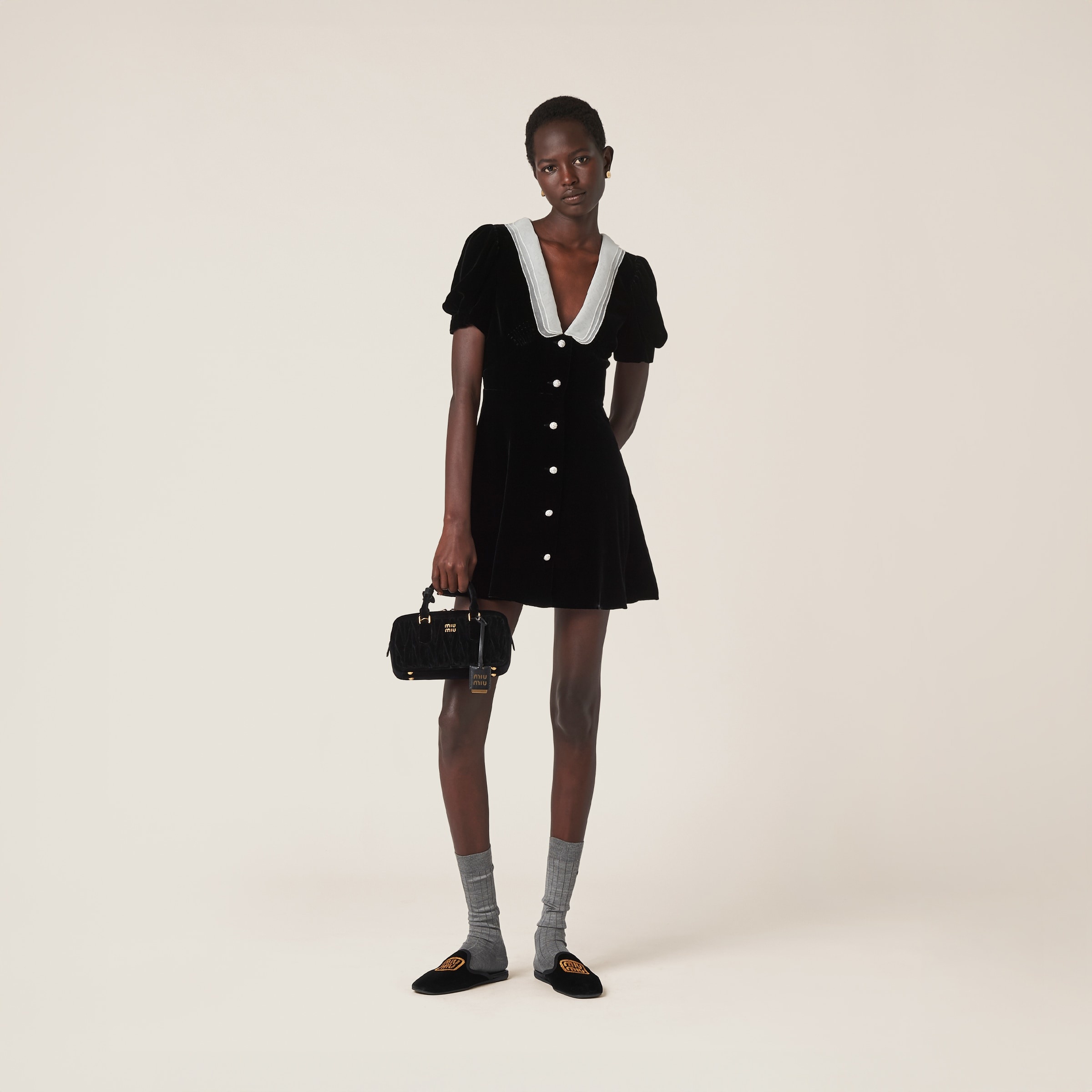 Arcadie Matelassé velvet bag - 2