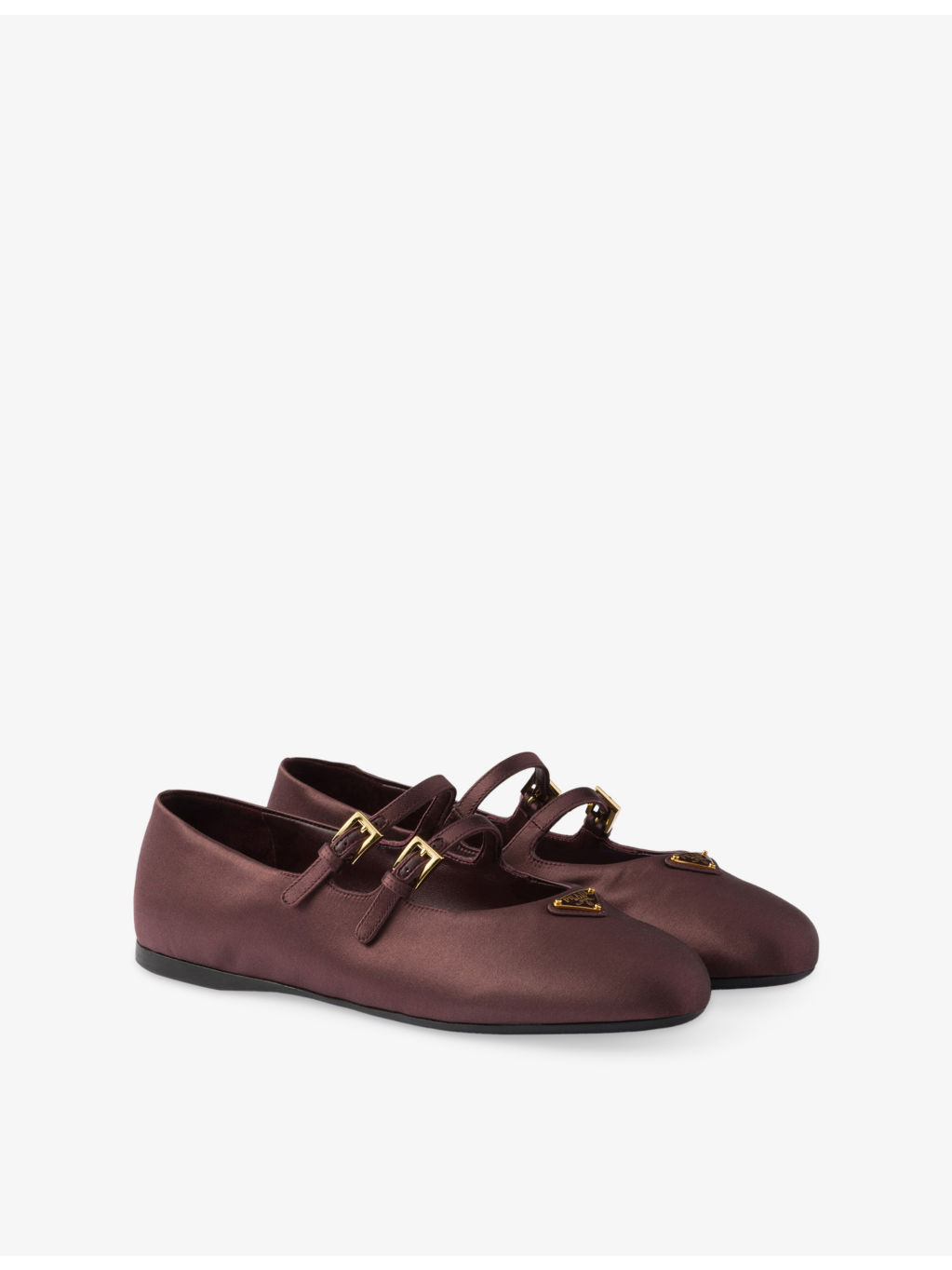 Double-Strap Satin Mary Jane Flats - 3