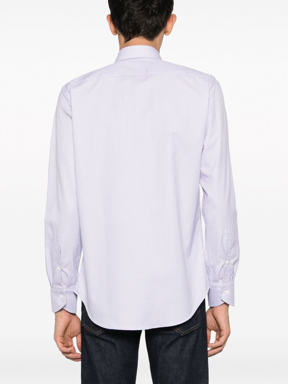 spread-collar cotton shirt - 4