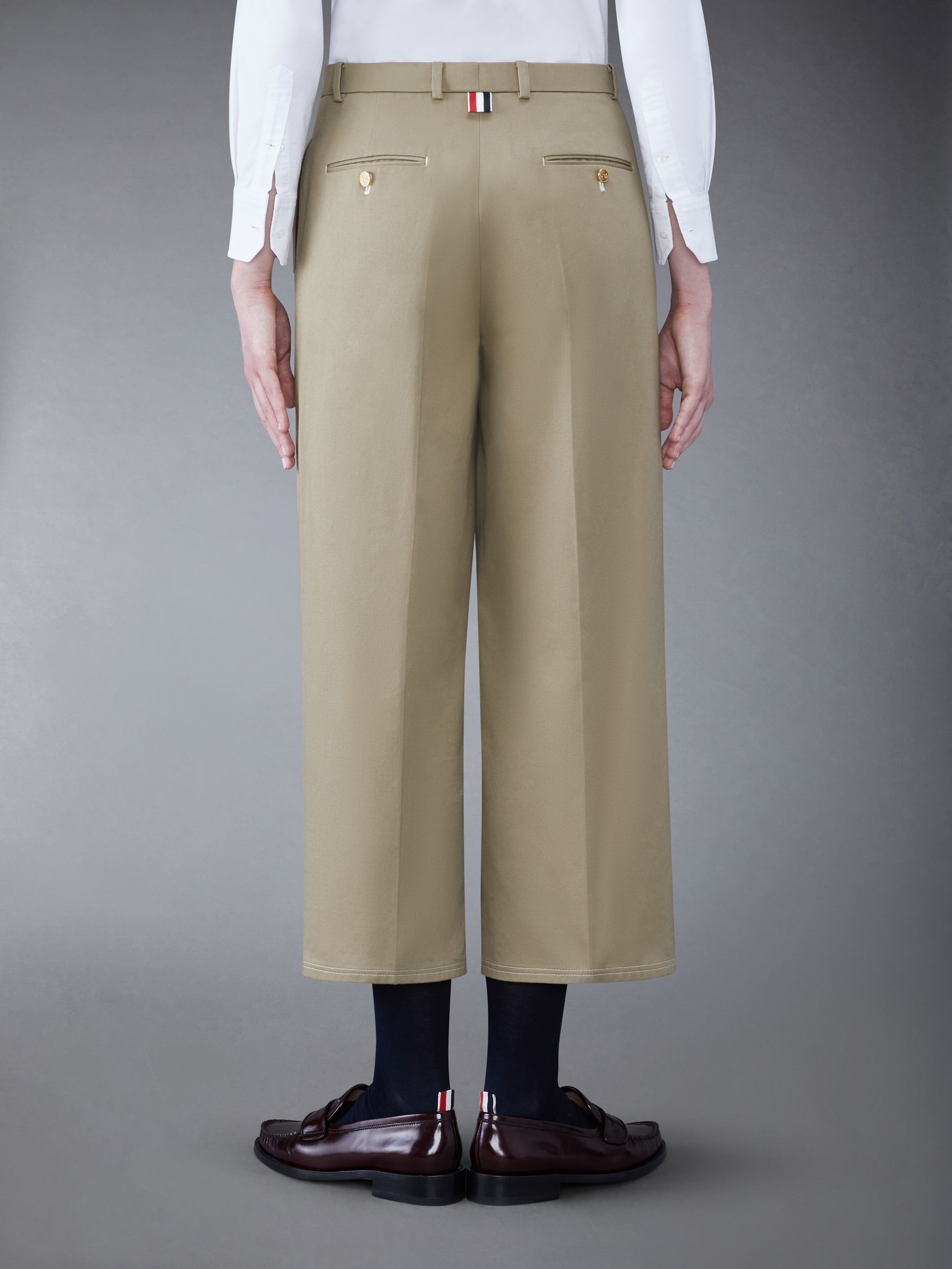 pleated cropped cotton trousers - 2