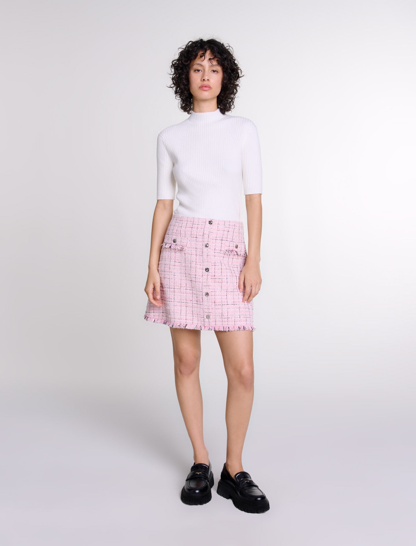 Tweed skirt with belt - 2