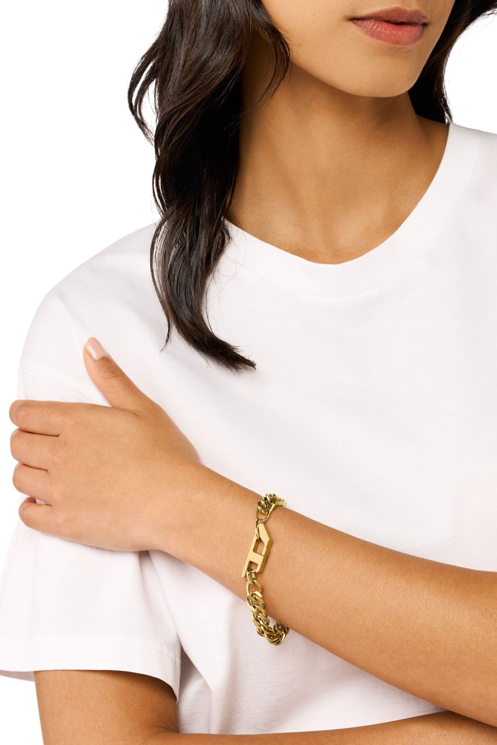 【DIESEL】dx1511710 Diesel DX1511710 - D Logo Chain bracelet • Watchard.com