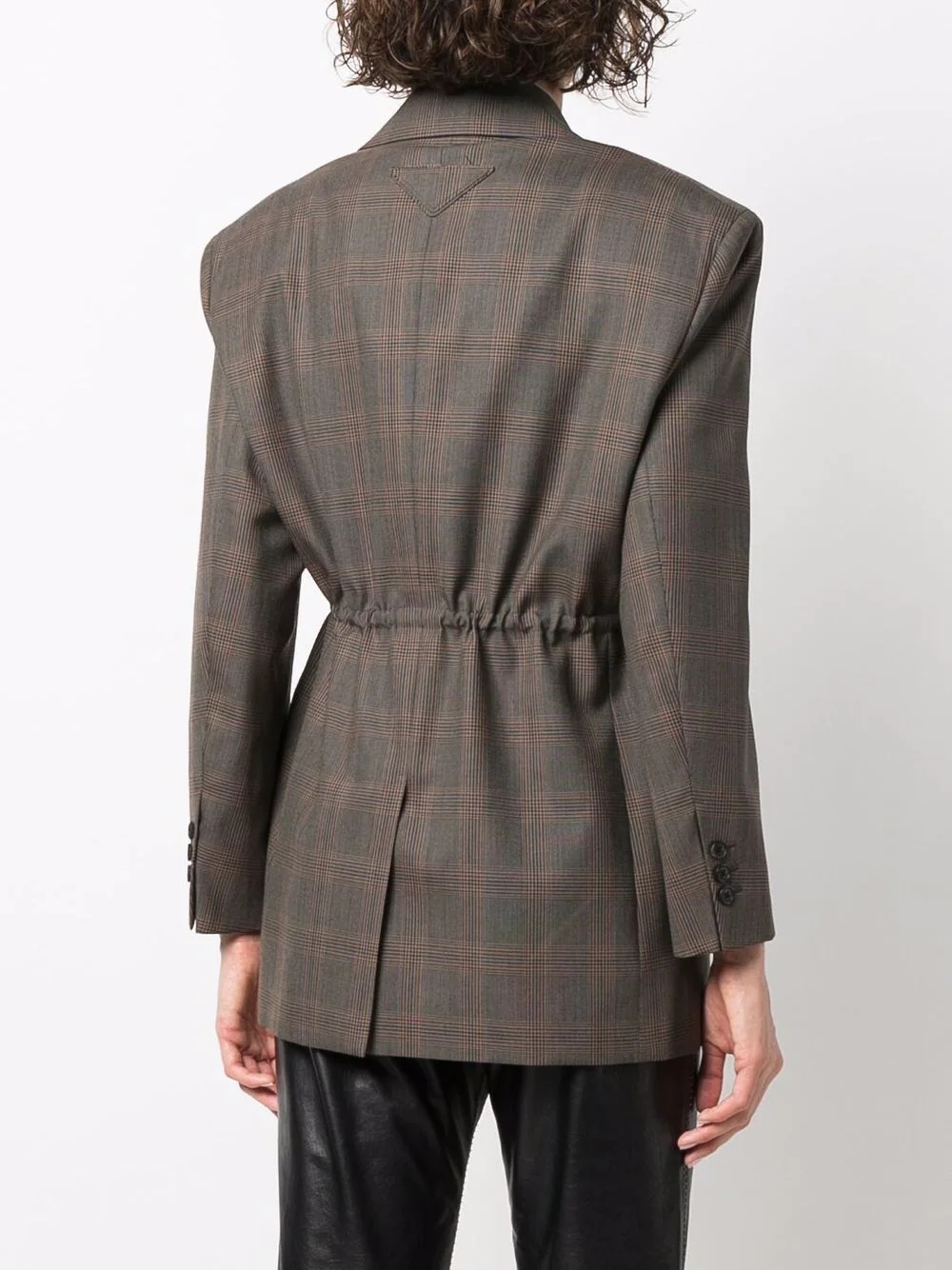 checked wool blazer - 4