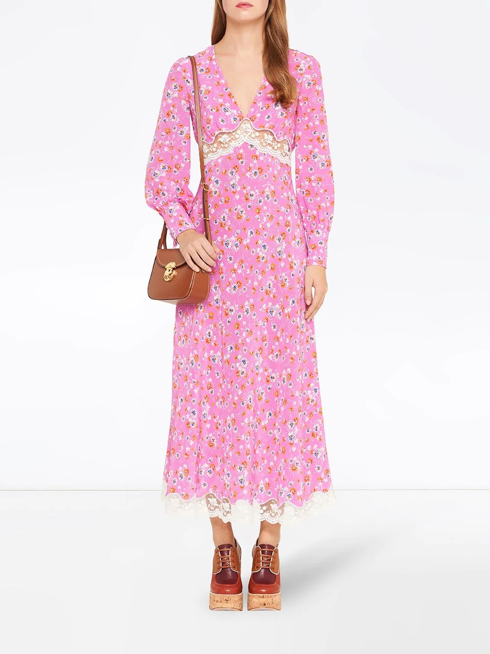 Marocain bouquet print midi dress - 2