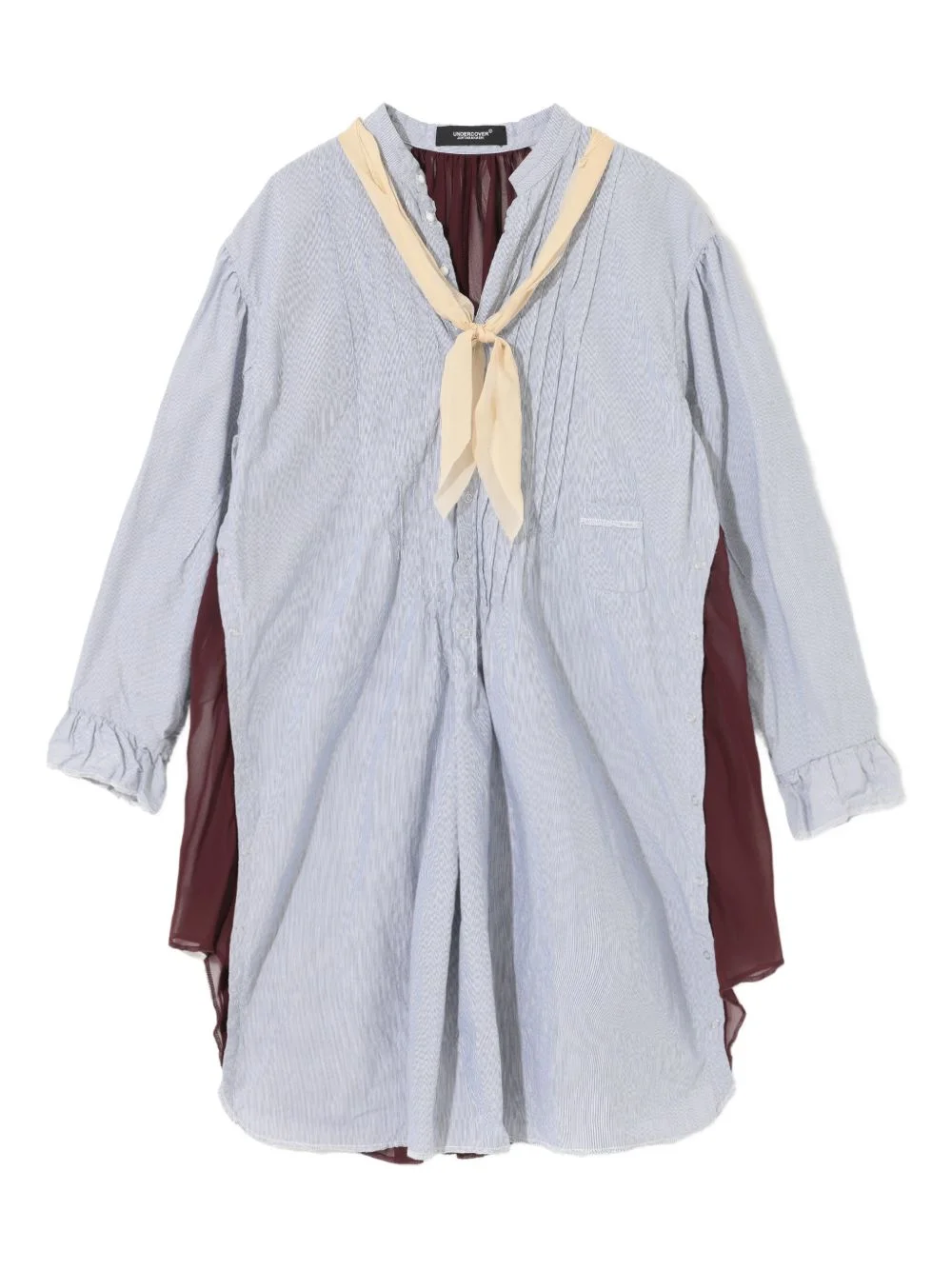 pinstripe ruffled blouse - 1