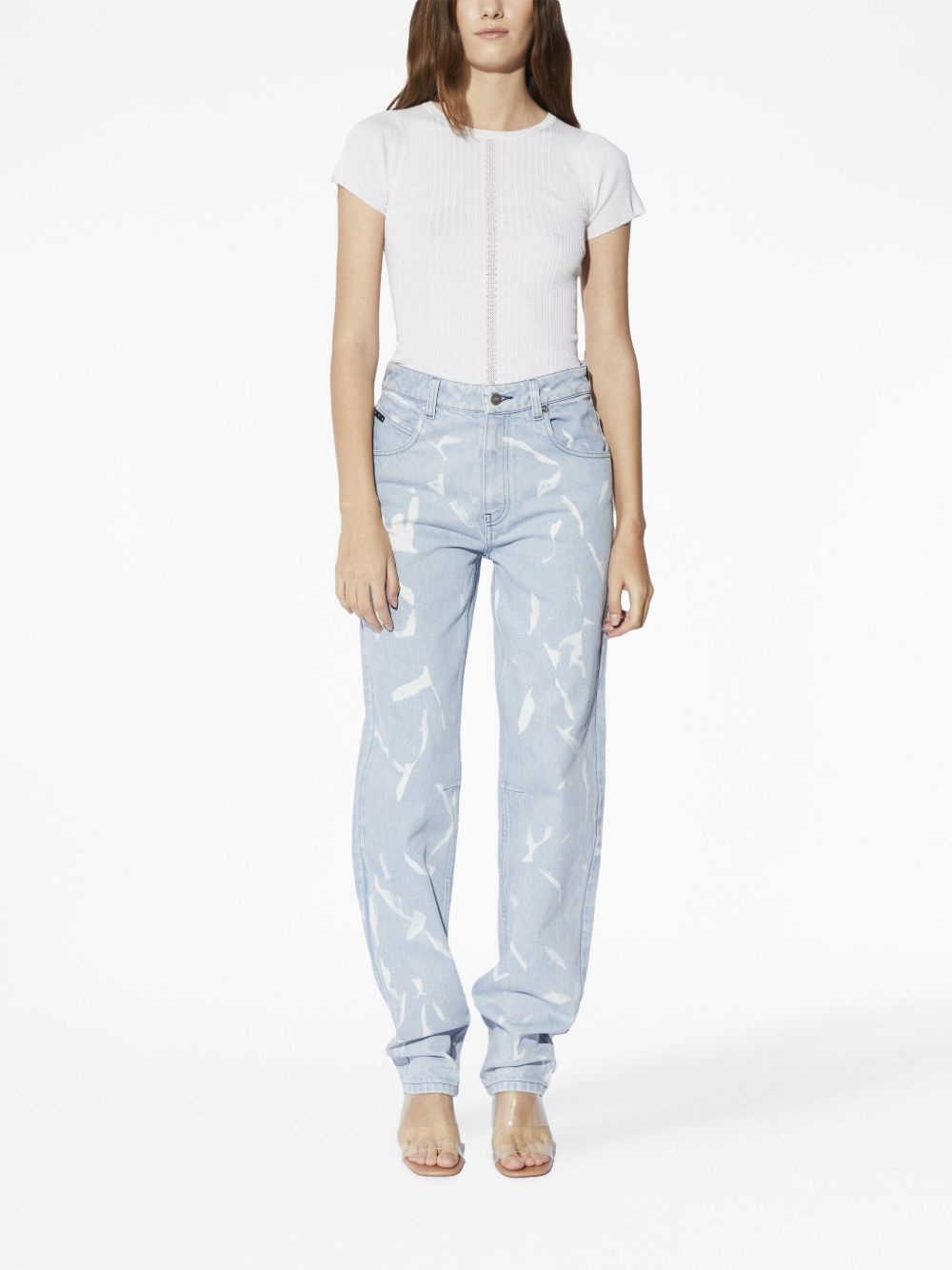 crew-neck knitted silk top - 2