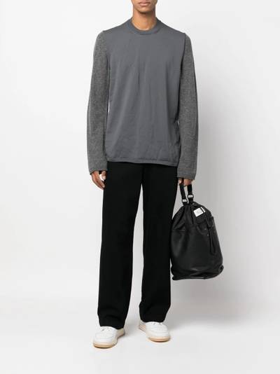 Comme des Garçons SHIRT contrast-panel crew-neck jumper outlook