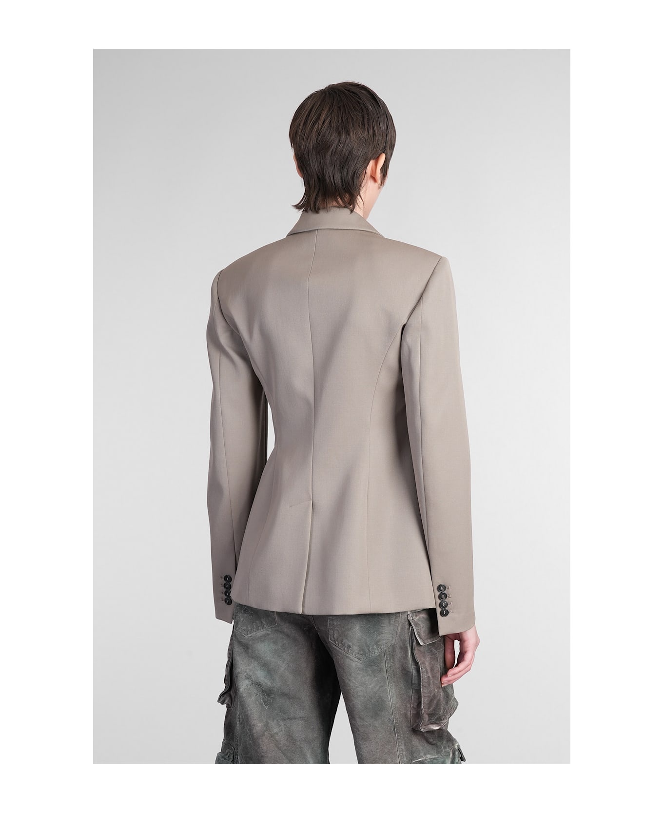 Blazer In Taupe Wool - 3