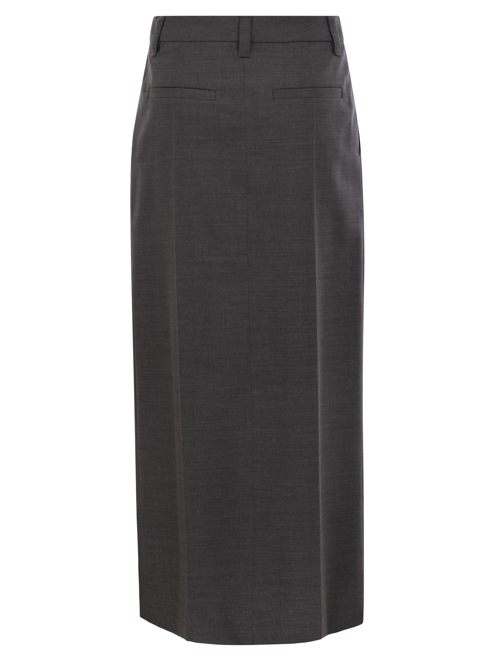 Brunello Cucinelli Women Sartorial Long Skirt In Virgin Wool Canvas - 2
