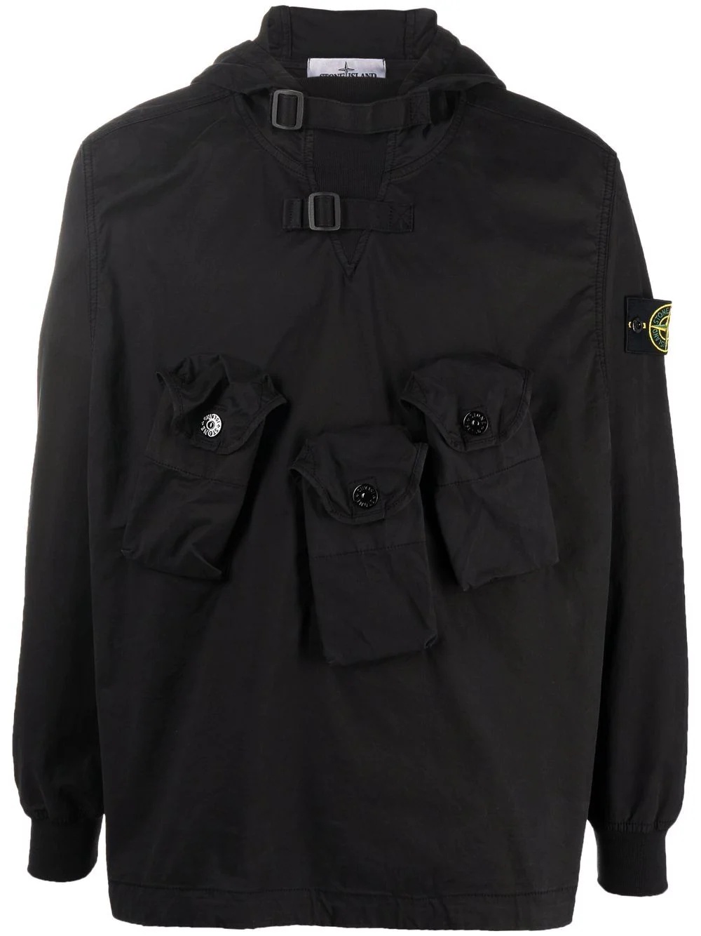 logo-patch hooded jacket - 1