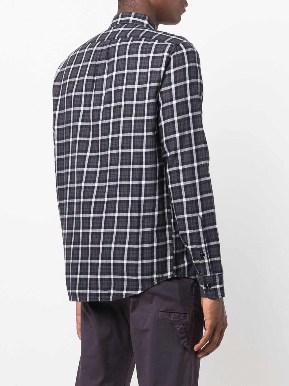 check-print flannel shirt - 4