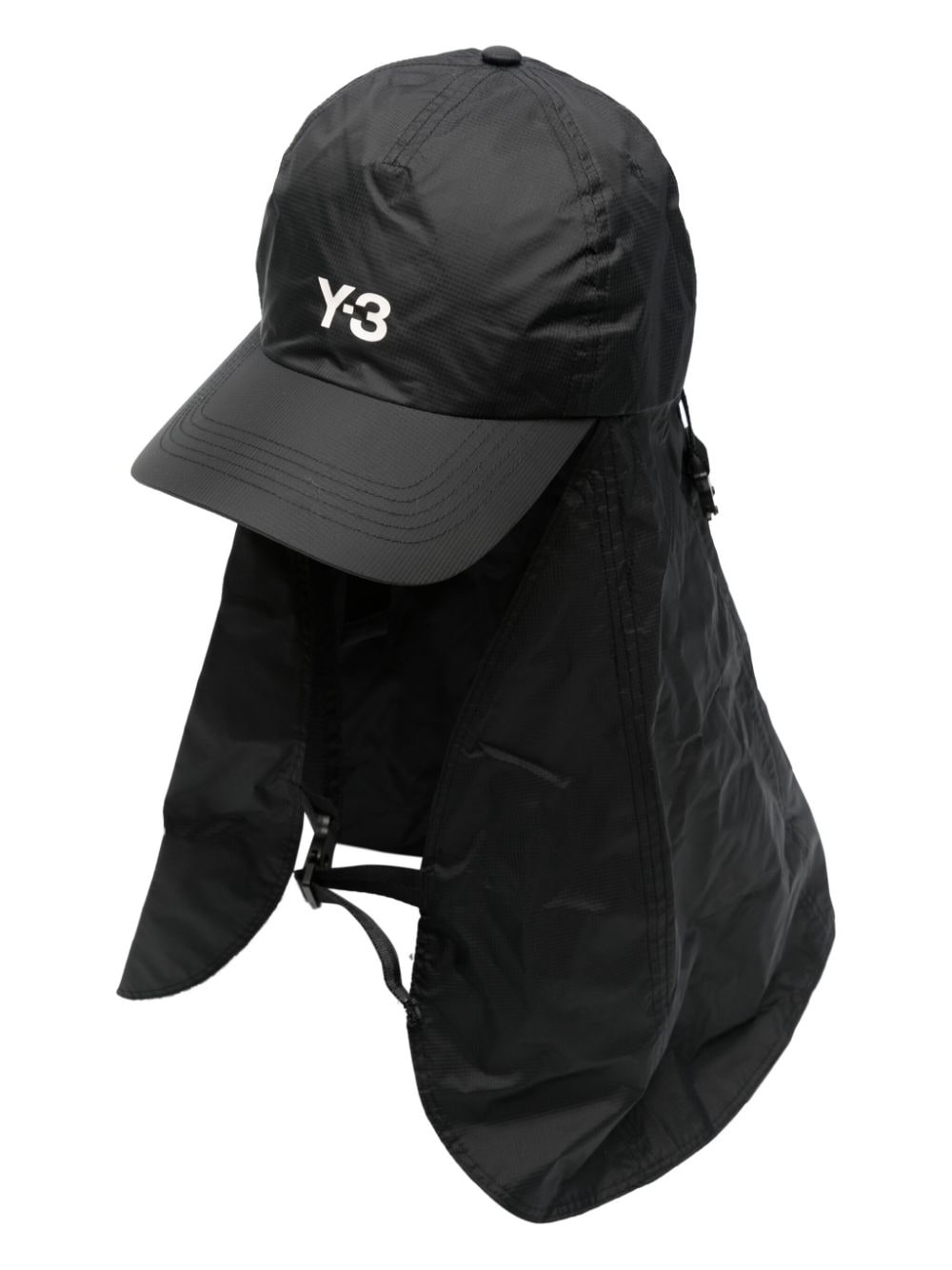 logo-embroidered neck-flap hat - 1