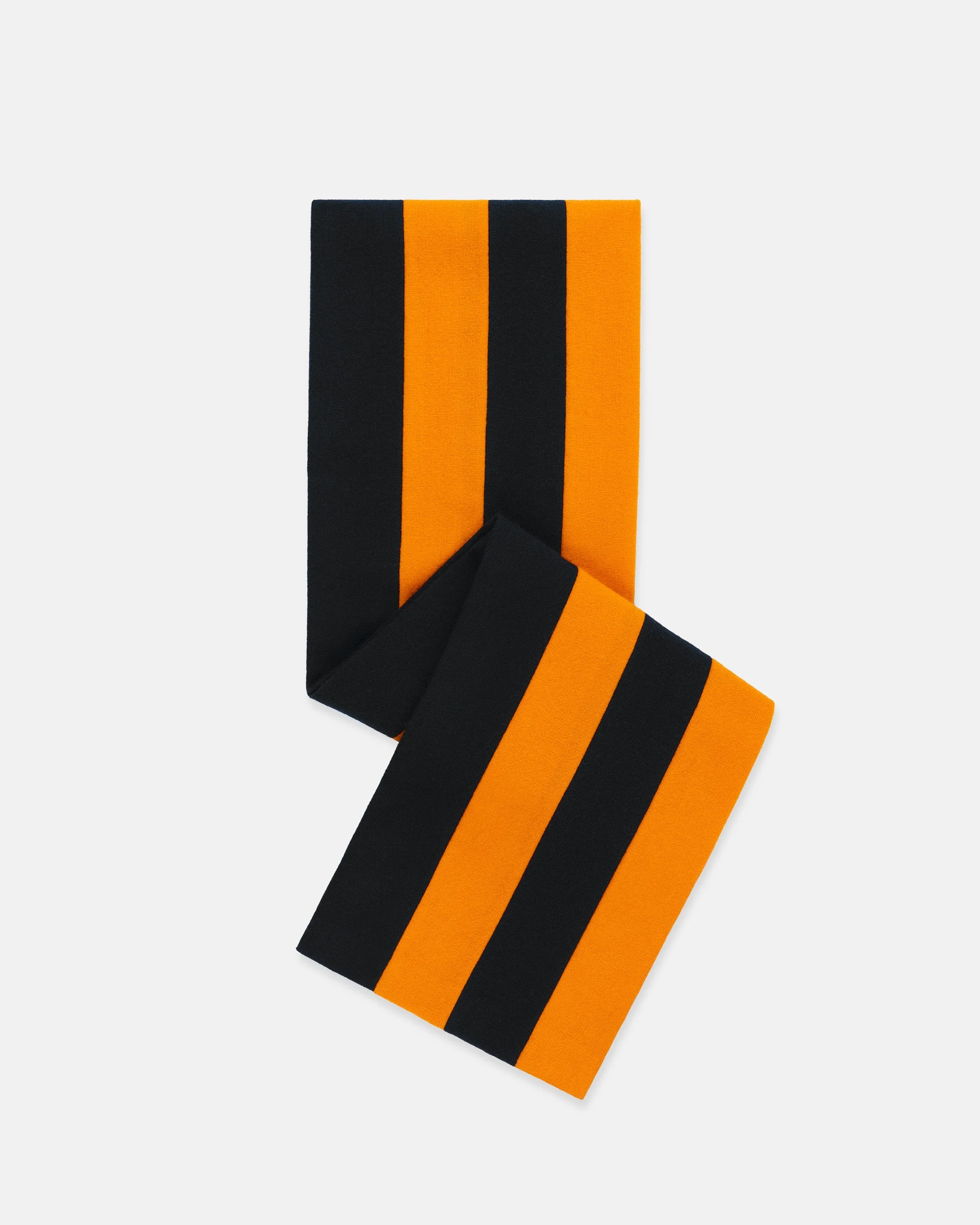 MADE-IN-ENGLAND BLACK & ORANGE WOOL SCHOOLBOY MUFFLER - 1