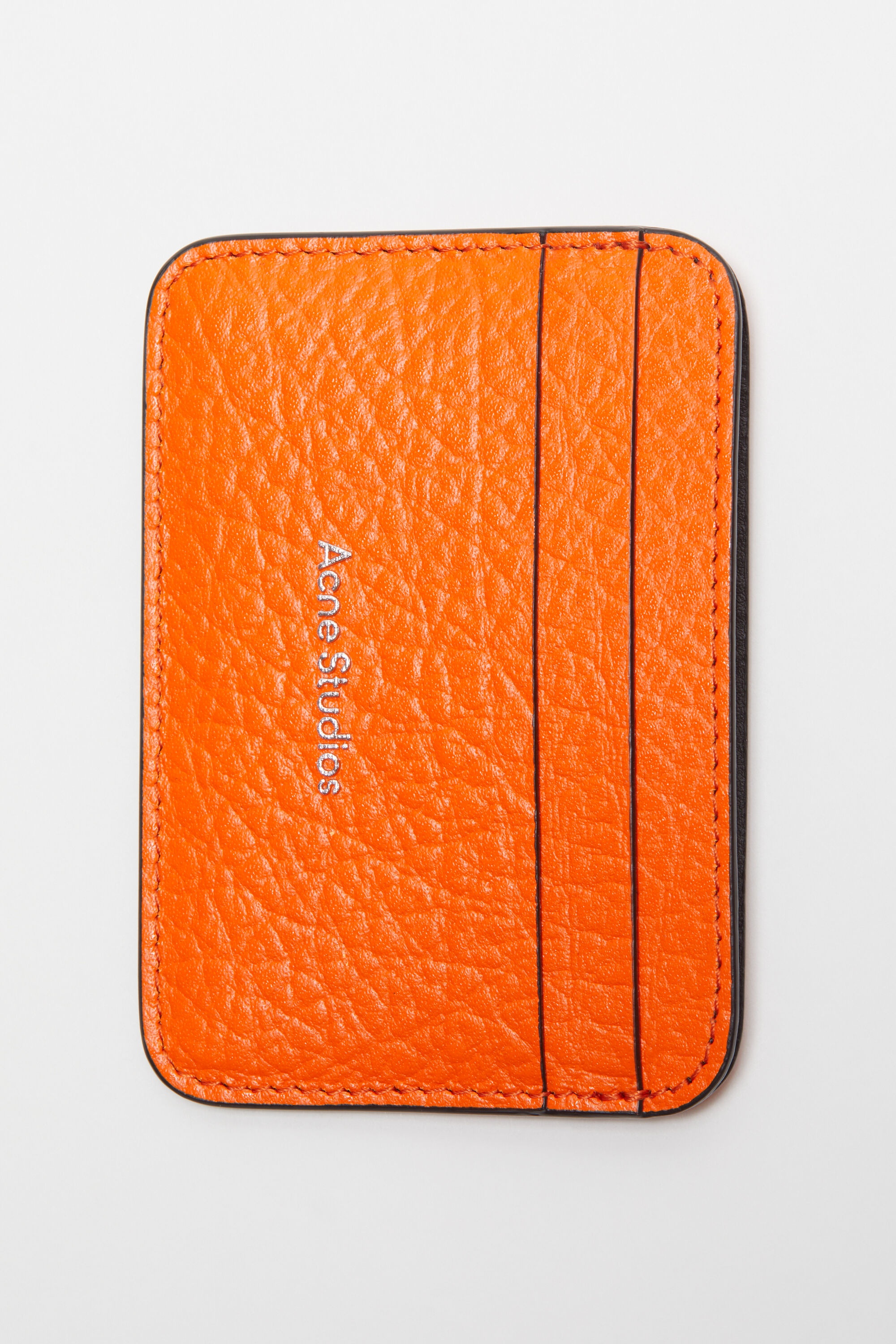 Leather card holder - Bright orange - 6