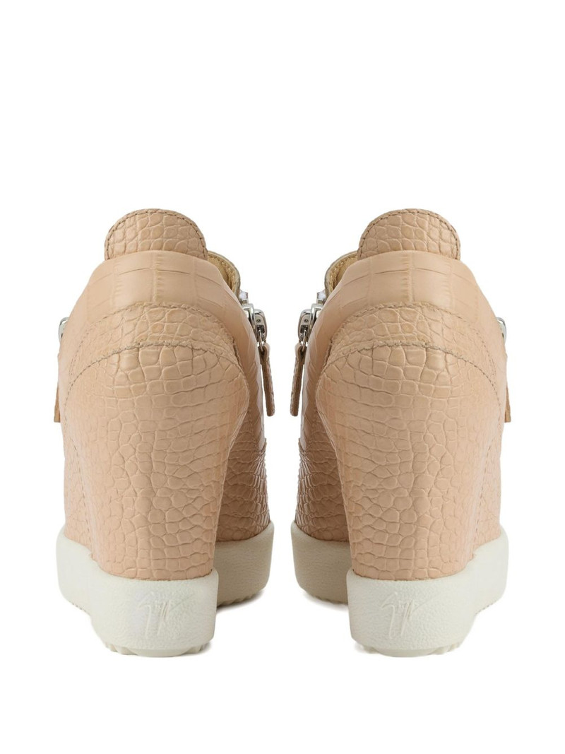 Addy crocodile-effect wedge sneakers 3