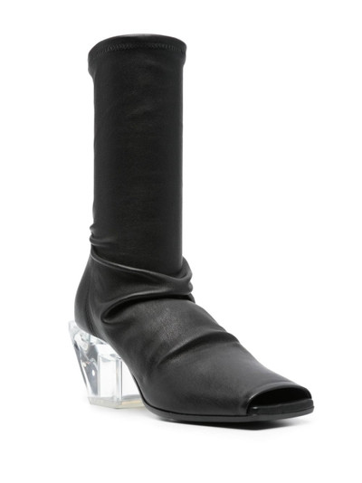 Rick Owens 75mm open-toe leather boots outlook