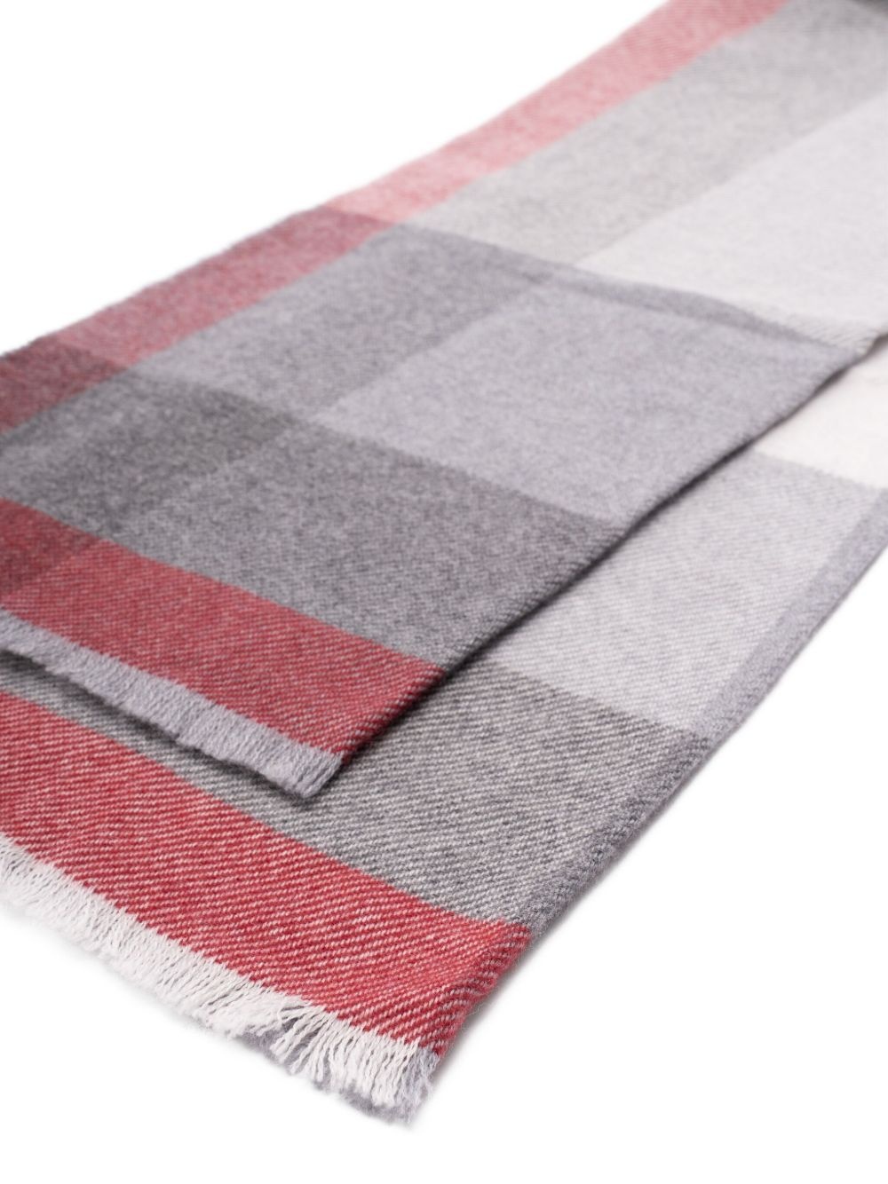 checked frayed-edge scarf - 3