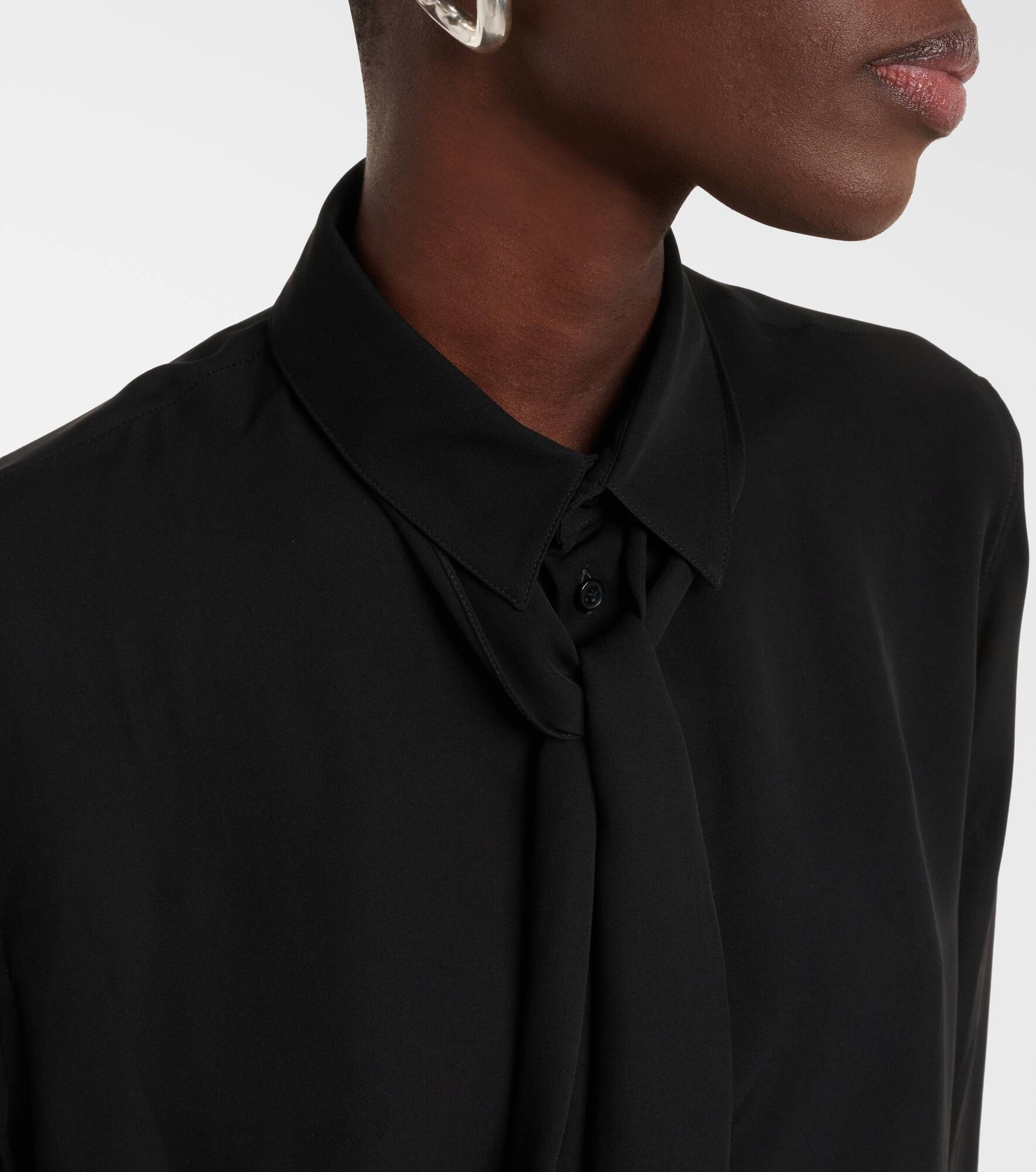 Tie-neck silk blouse - 4