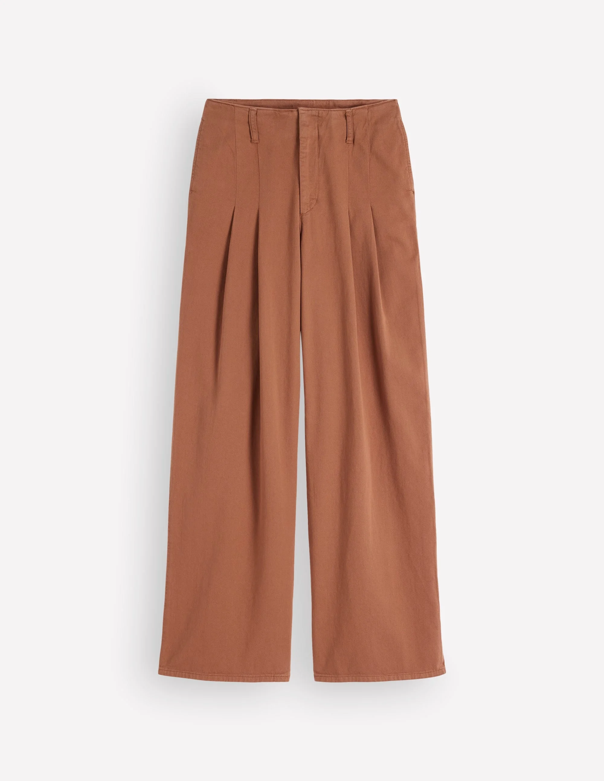 Mayfair Pleat Detail Pants-Burnt Orange - 1