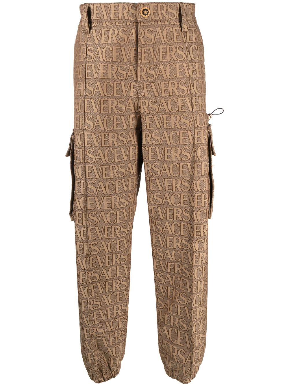 Allover logo-print cargo trousers - 1