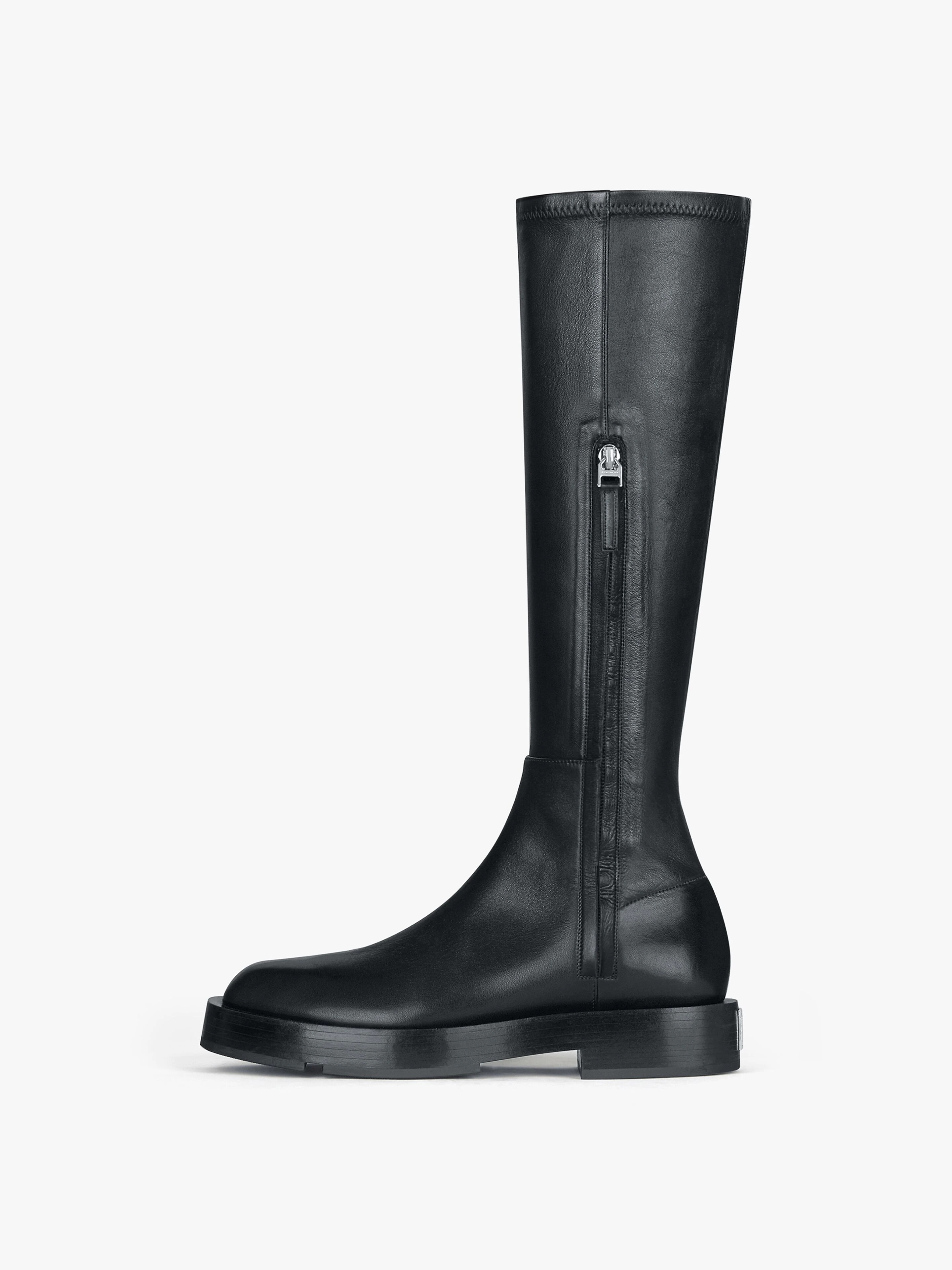 SQUARED BOOTS IN STRETCH LEATHER - 3