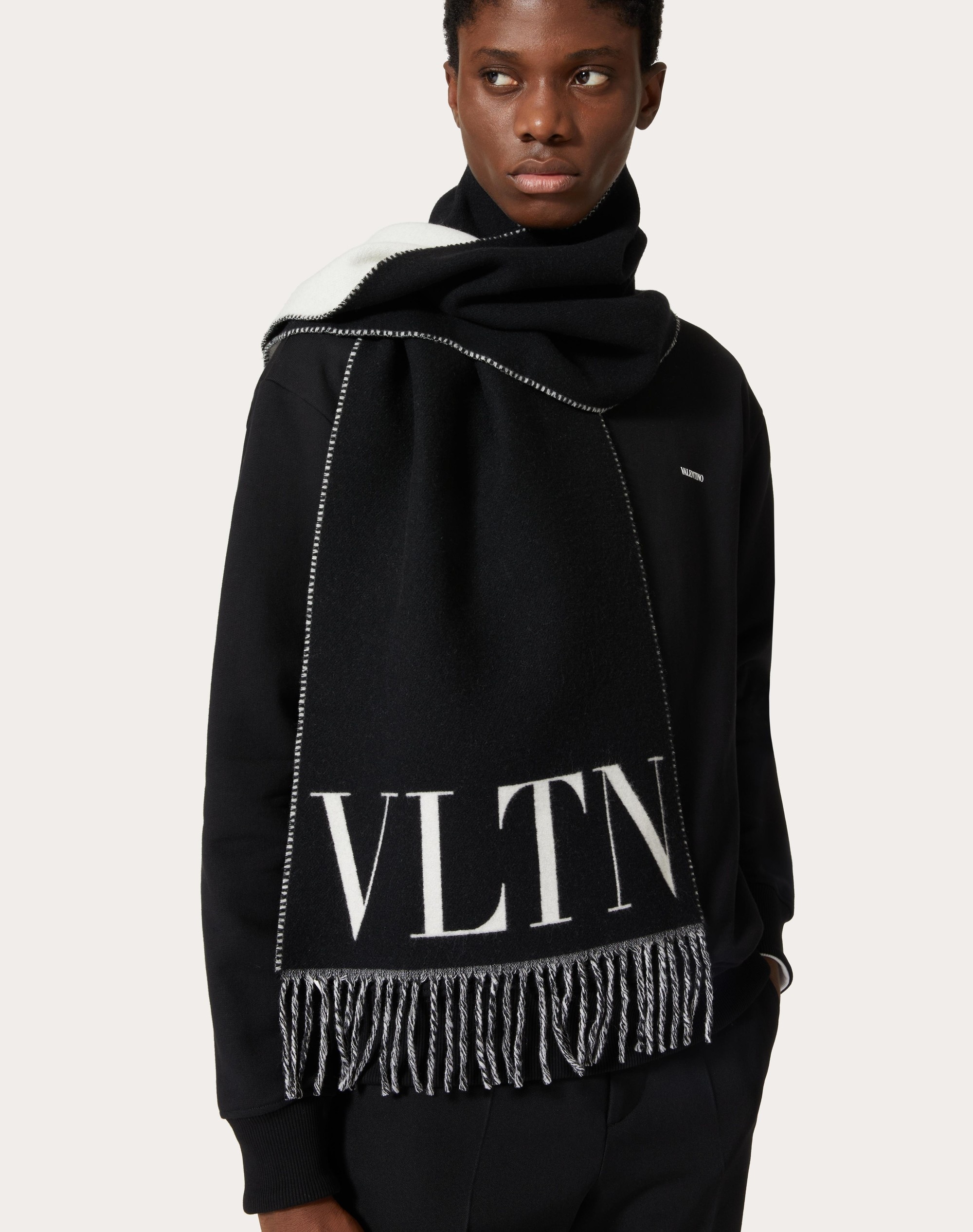 VLTN WOOL AND CASHMERE SCARF - 4