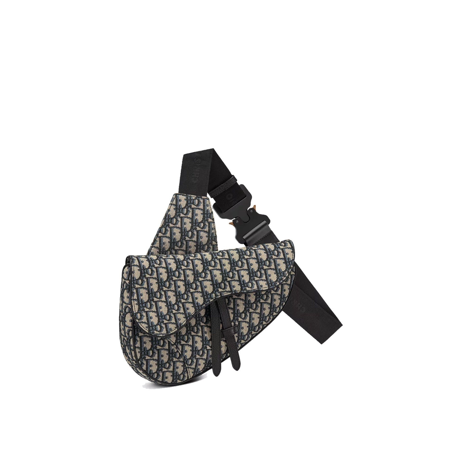 Saddle Bag in Beige and Black Dior Oblique Jacquard - 3