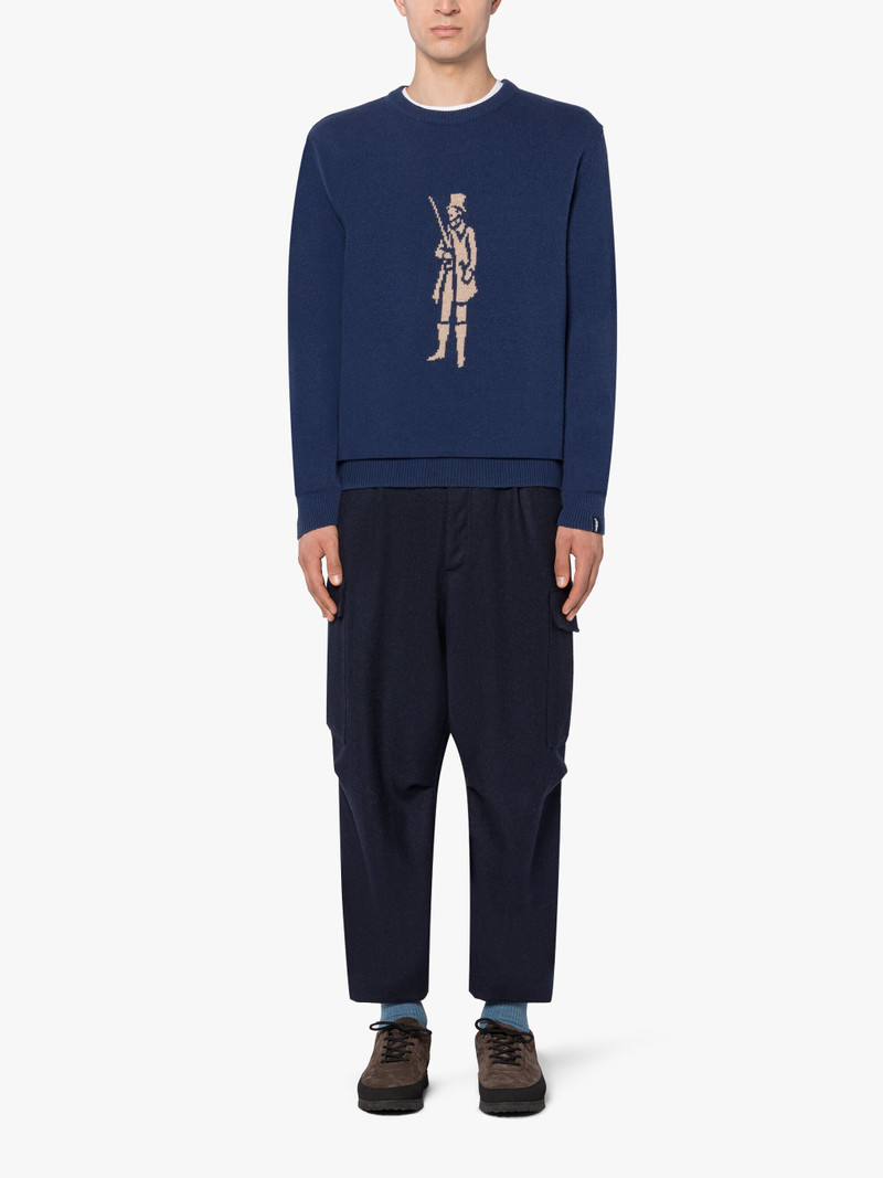 Mackintosh INDIGO MERINO WOOL & CASHMERE LOGO CREWNECK SWEATER outlook