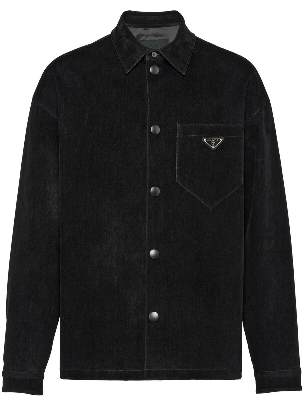 logo-plaque denim shirt - 1