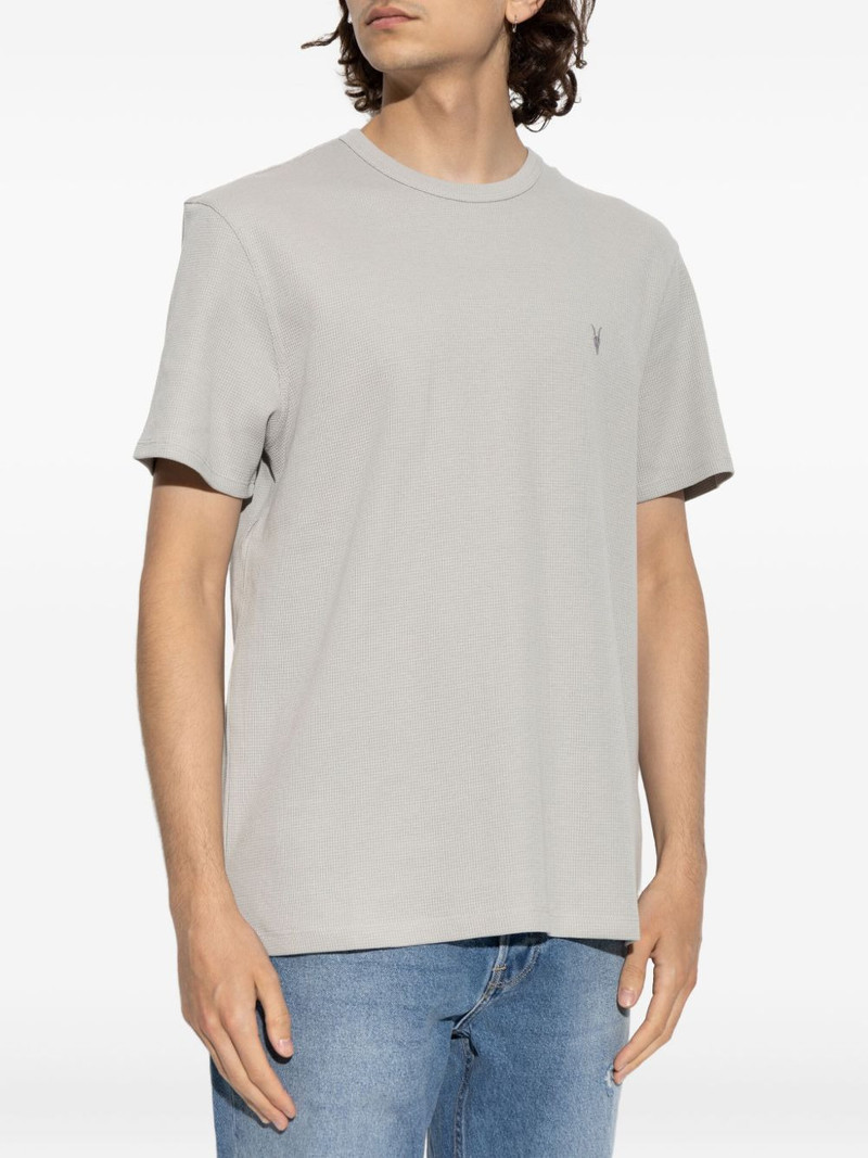 embroidered-logo waffle-texture T-shirt 3