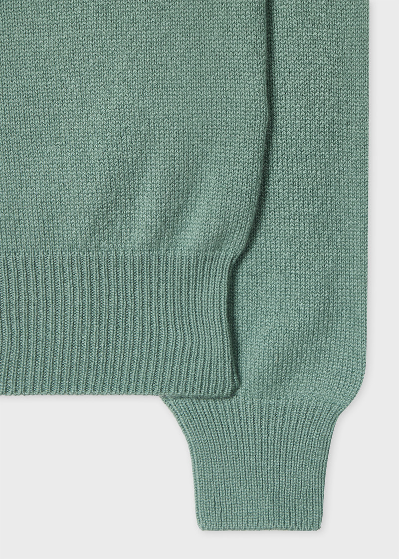 Paul Smith Sage Green Cashmere Crew Neck Sweater outlook