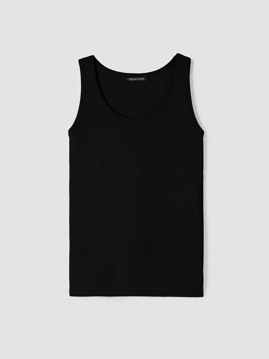 Organic Cotton Stretch Rib Slim Tank - 1