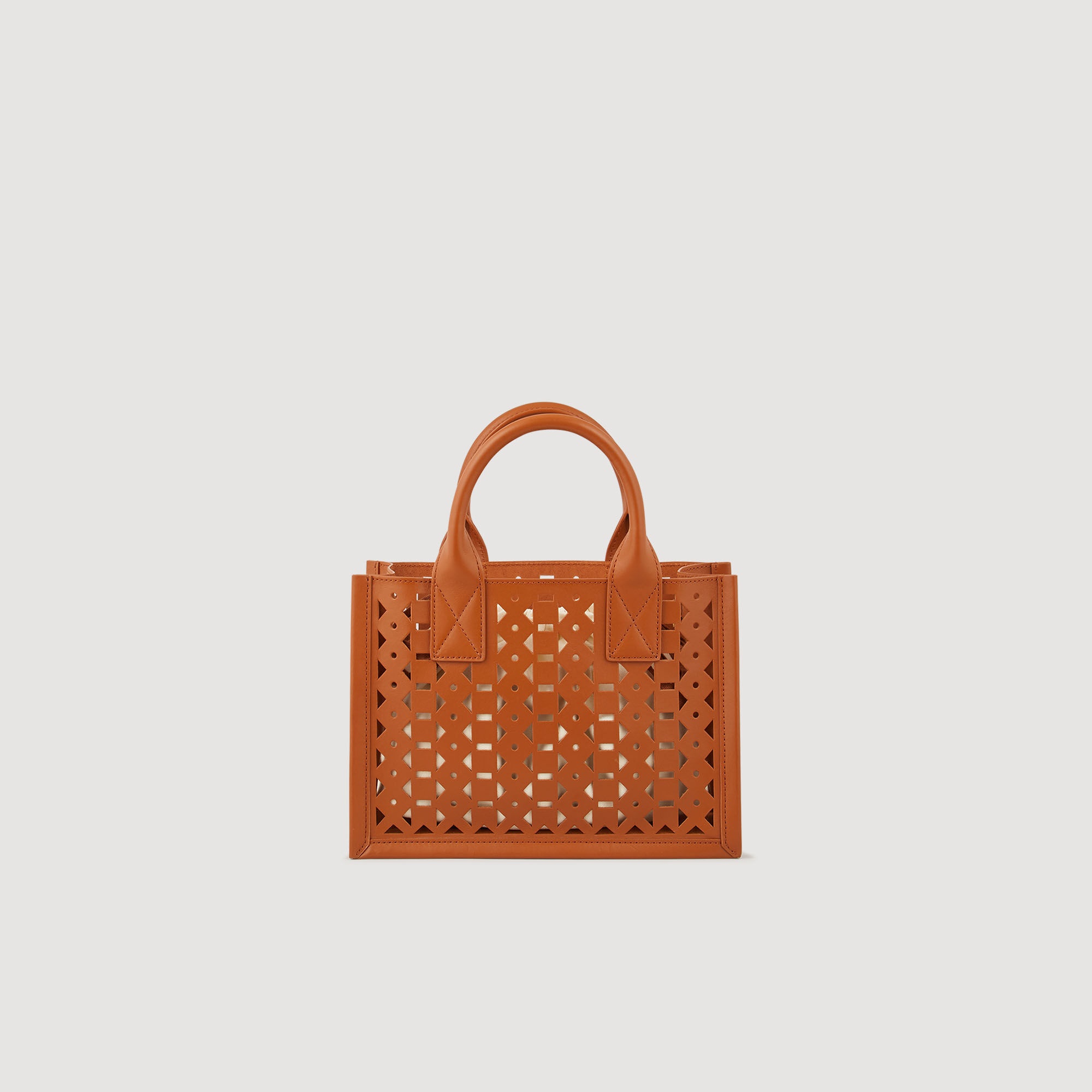 SMALL PUNCHED LEATHER KASBAH TOTE - 4