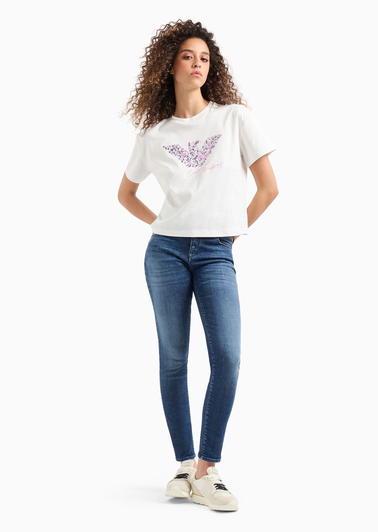 J23 Mid-rise, super-skinny jeans in a worn-look denim - 4