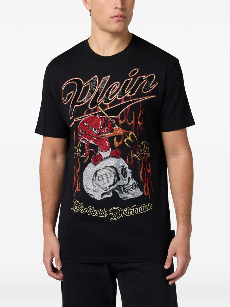 PHILIPP PLEIN rhinestone-print T-shirt outlook