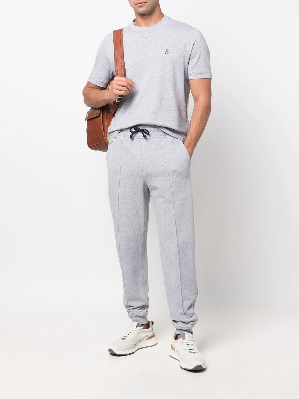 drawstring-waist cotton track pants - 2