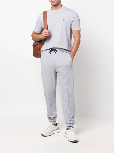 Brunello Cucinelli drawstring-waist cotton track pants outlook