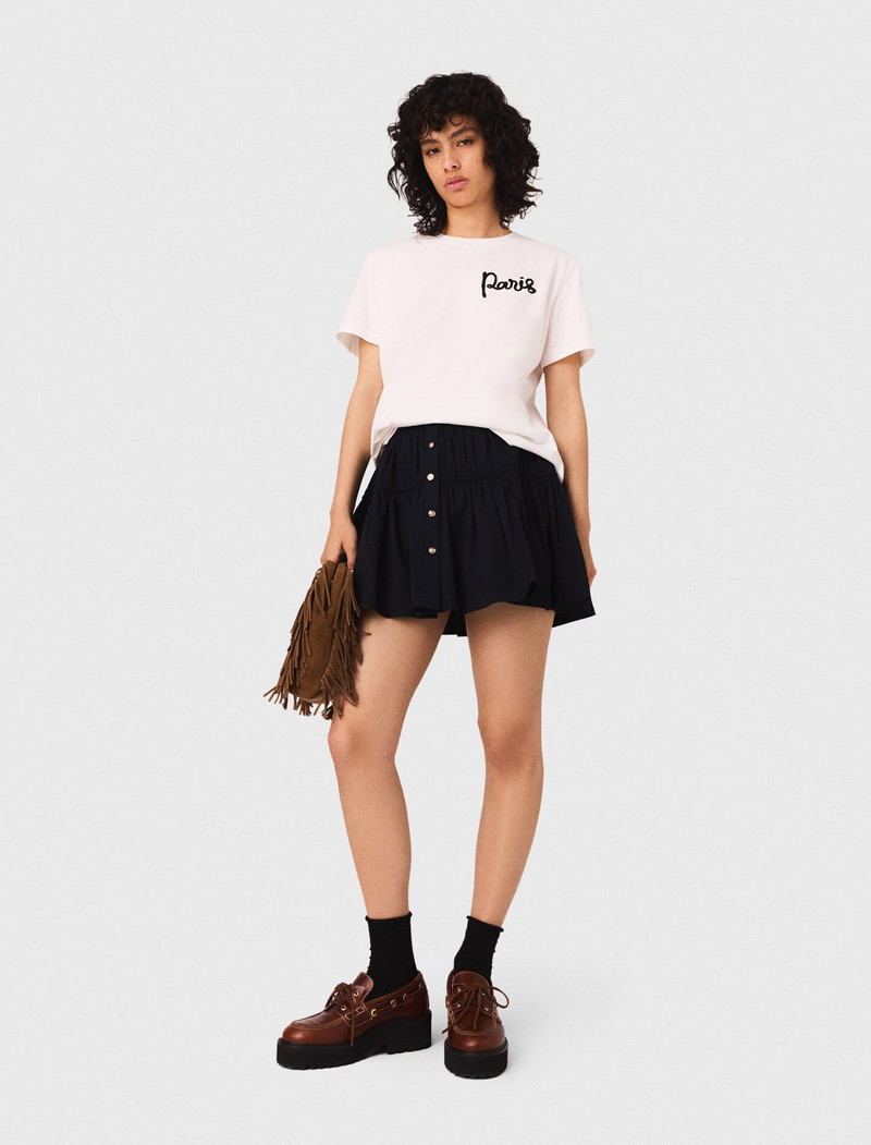 maje T-shirt with embroidered Paris logo outlook
