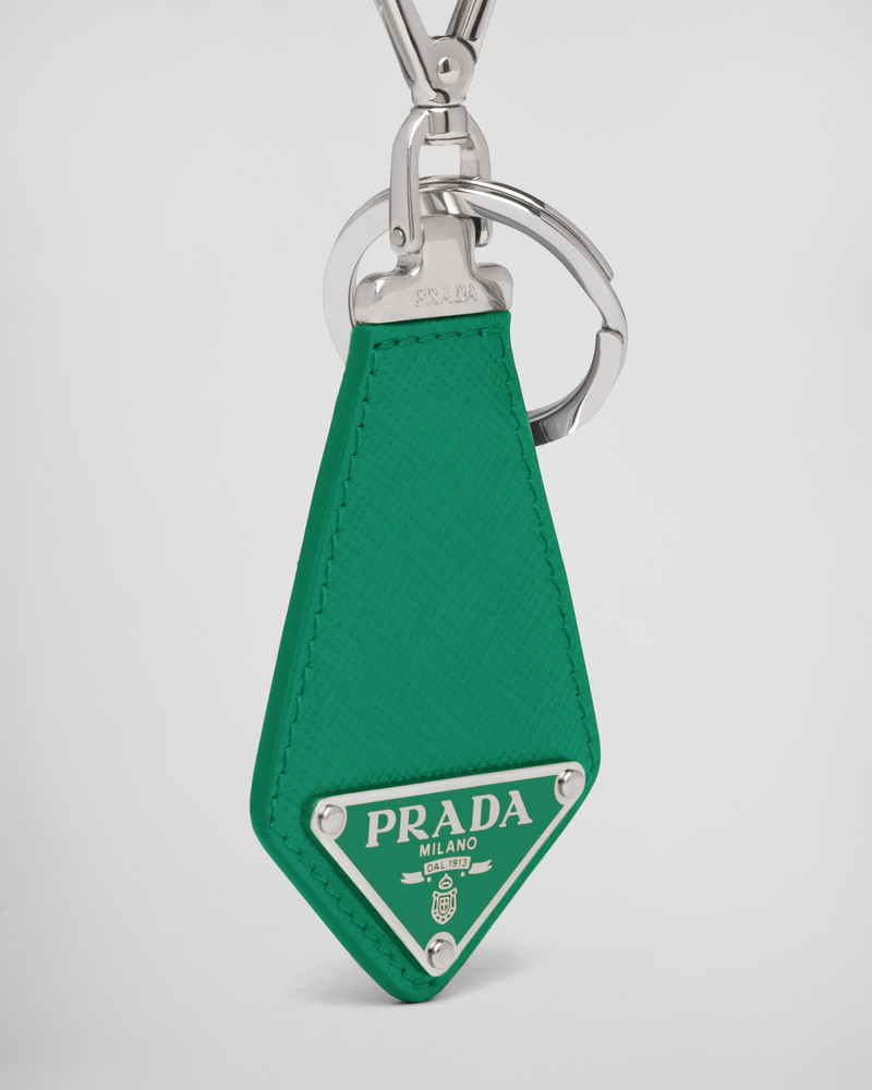 Prada Saffiano leather keychain outlook