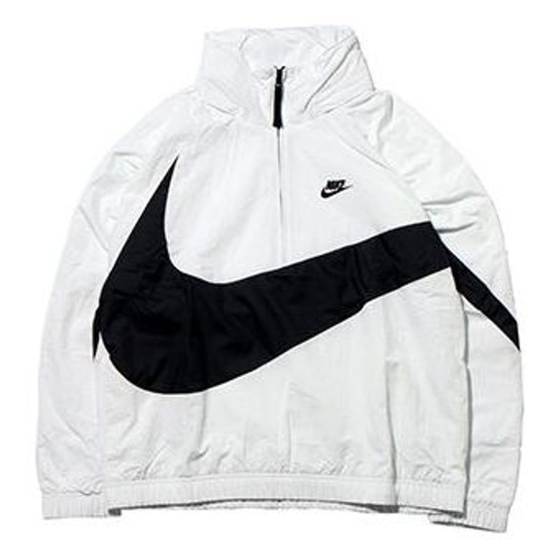 Nike Big Swoosh Anrk Jacket White Half Zipper Large AJ1405-121 - 1