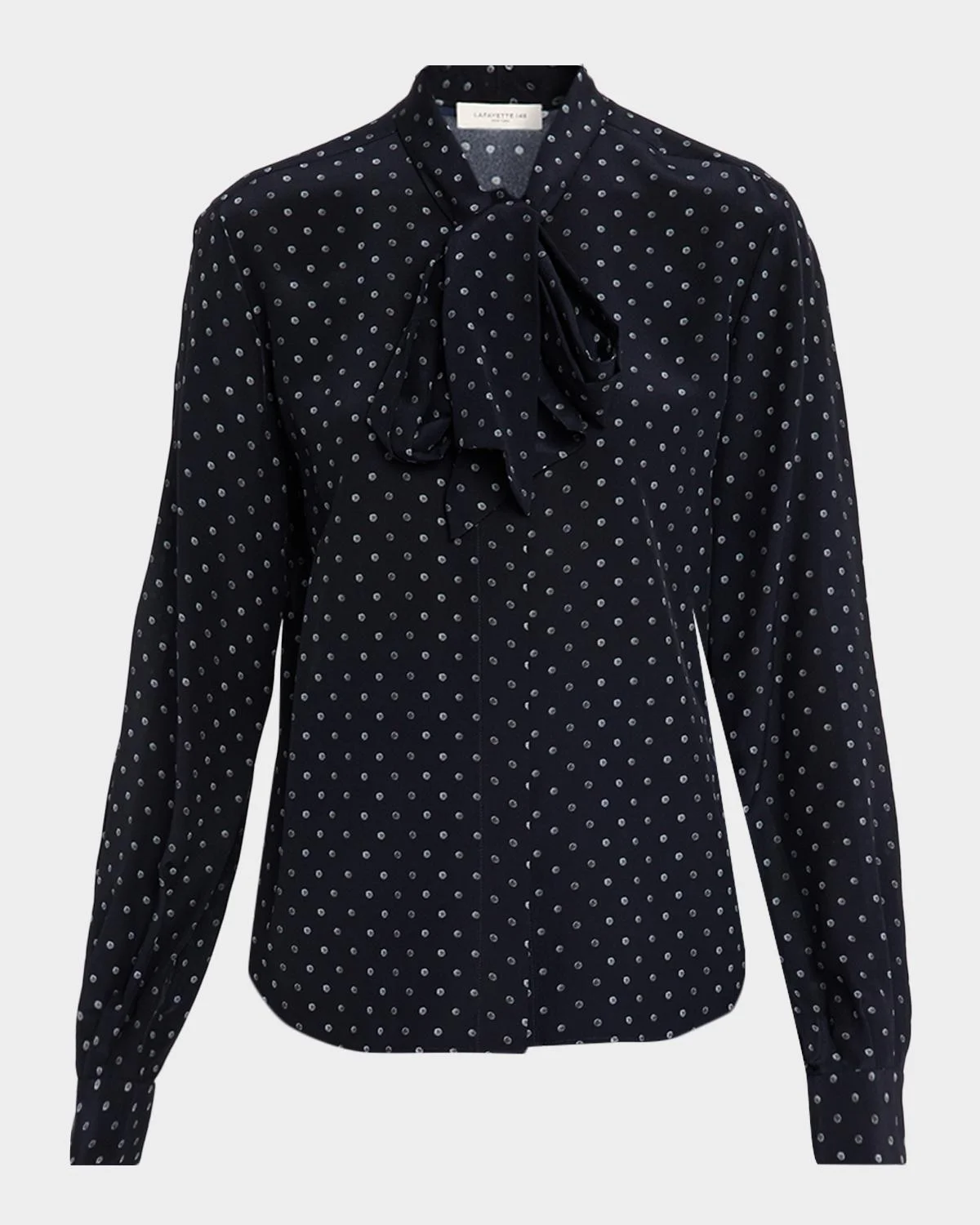 Polka Dot Silk Crepe De Chine Blouse - 1