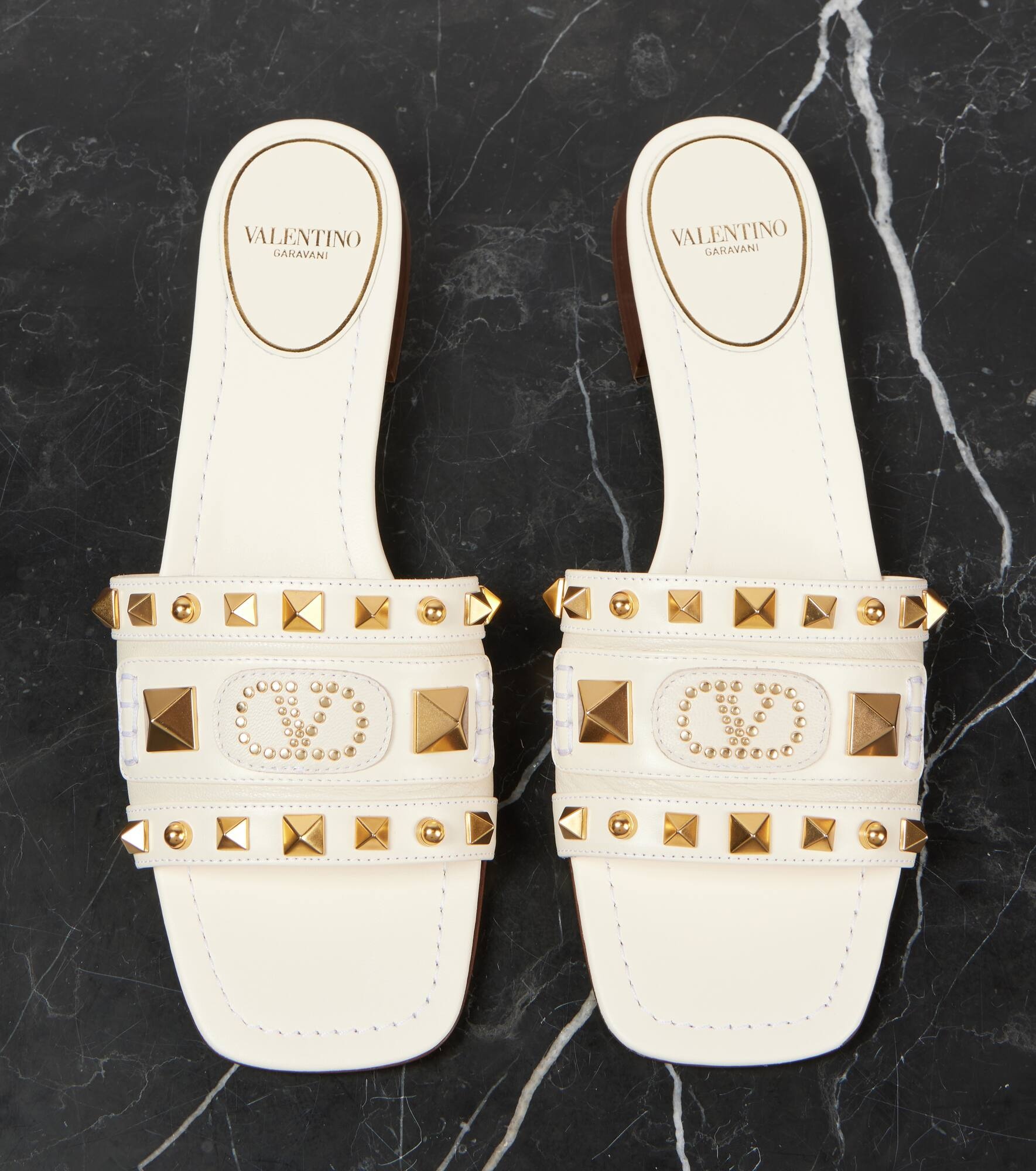 Plaster Caster studded leather slides - 5